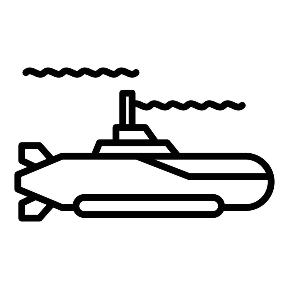 u-båt fartyg ikon, översikt stil vektor