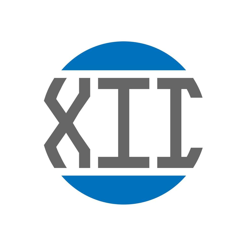 xii-Buchstaben-Logo-Design auf weißem Hintergrund. xii kreatives Initialen-Kreis-Logo-Konzept. xii Briefgestaltung. vektor