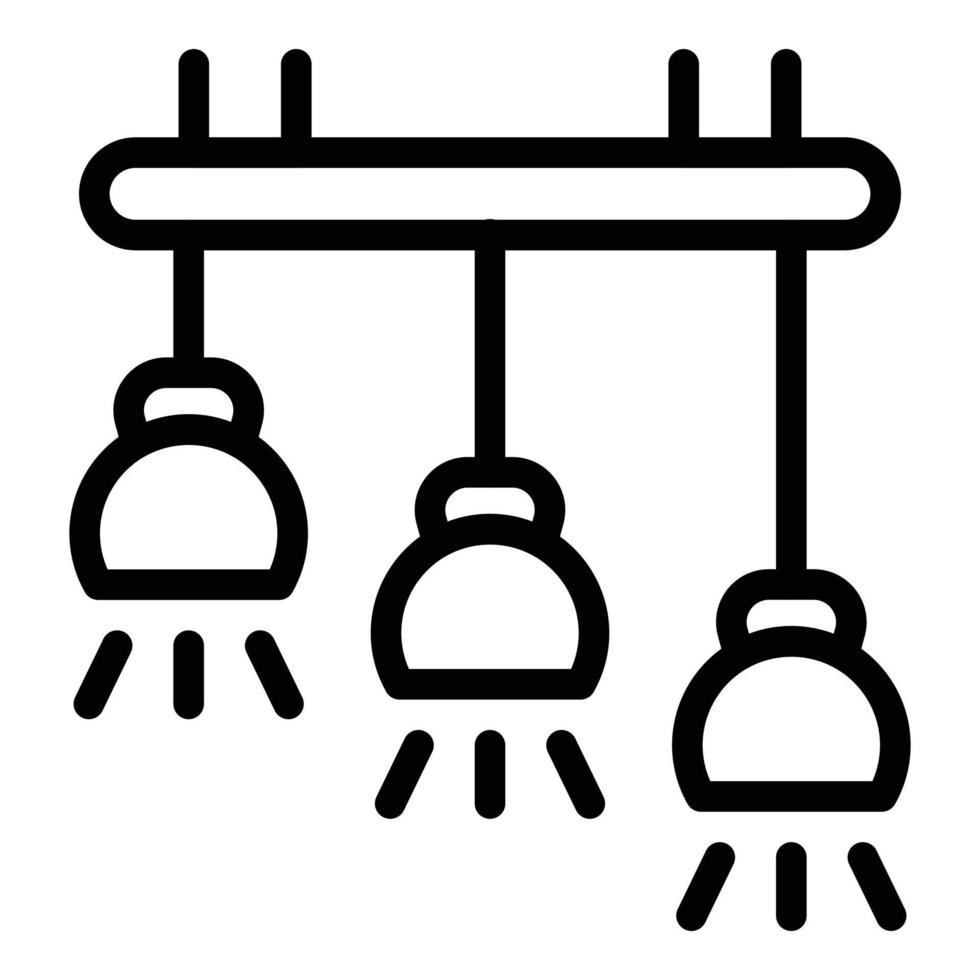 Symbol für Küchenbeleuchtung, Umrissstil vektor