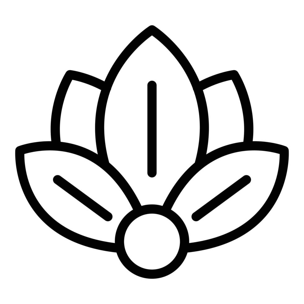 andlig lotus ikon, översikt stil vektor