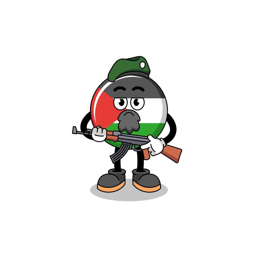 karaktär tecknad serie av palestina flagga som en särskild tvinga vektor
