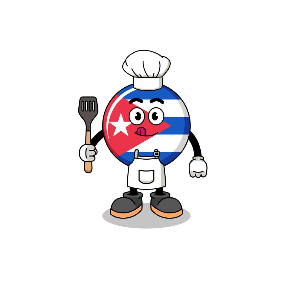 maskottchenillustration des kuba-flaggenchefs vektor