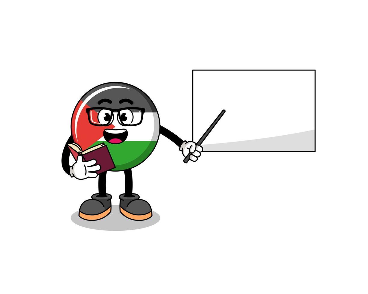 Maskottchenkarikatur des palästinensischen Flaggenlehrers vektor