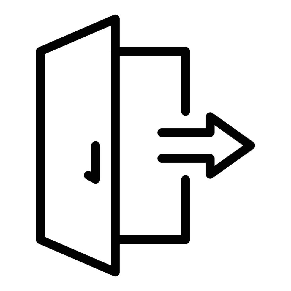 Ausgangstür-Schnittstellensymbol, Umrissstil vektor
