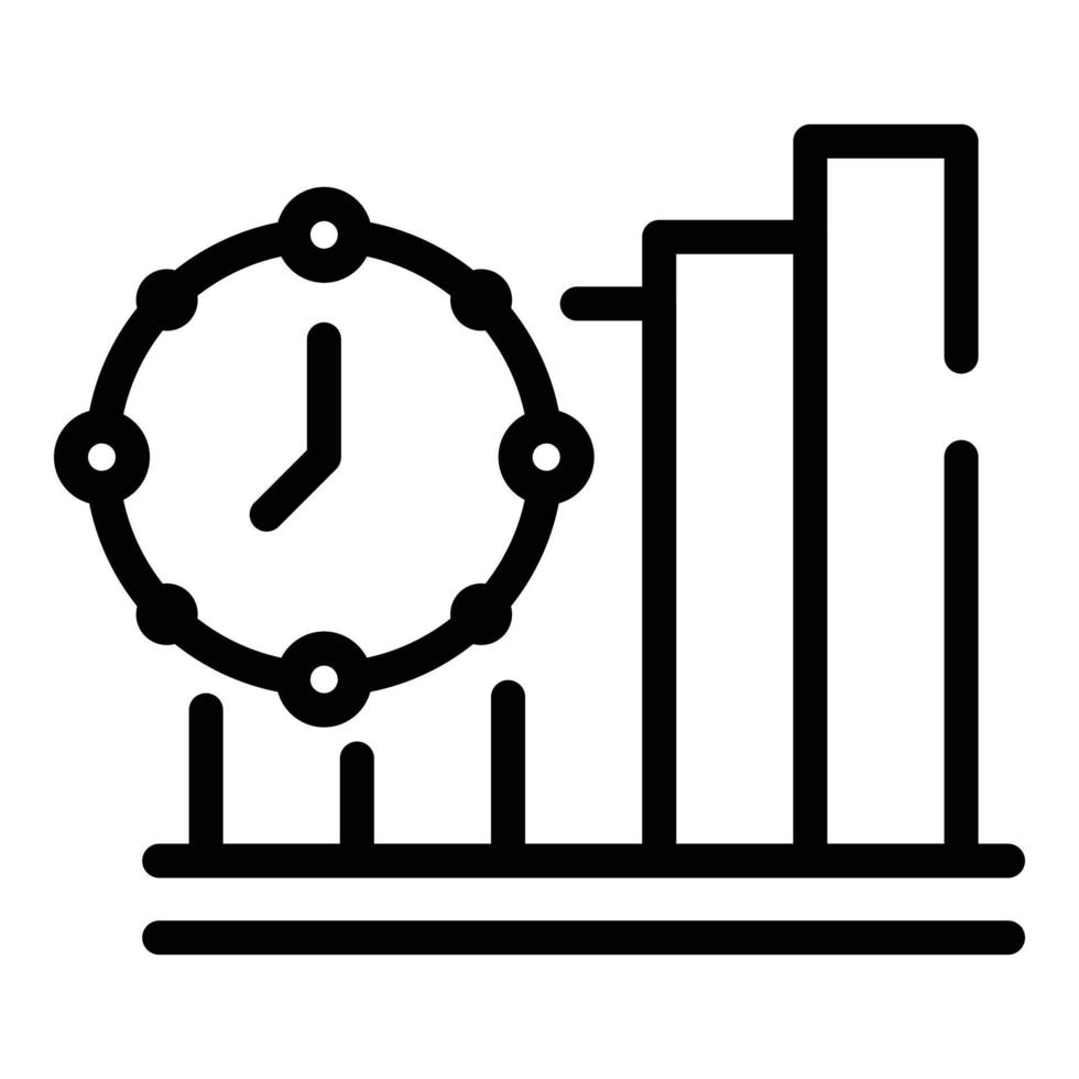 Grafik-Zeitmanagement-Symbol, Umrissstil vektor