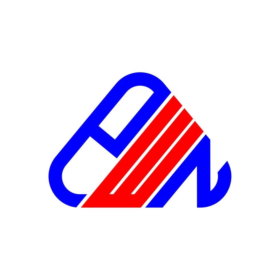 p w n brev logotyp kreativ design med vektor grafisk, p w n enkel och modern logotyp.