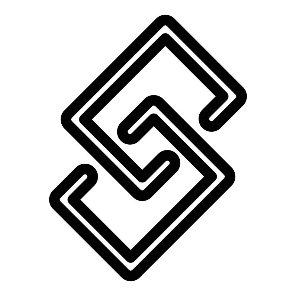 Symbol für Internetkette, Umrissstil vektor