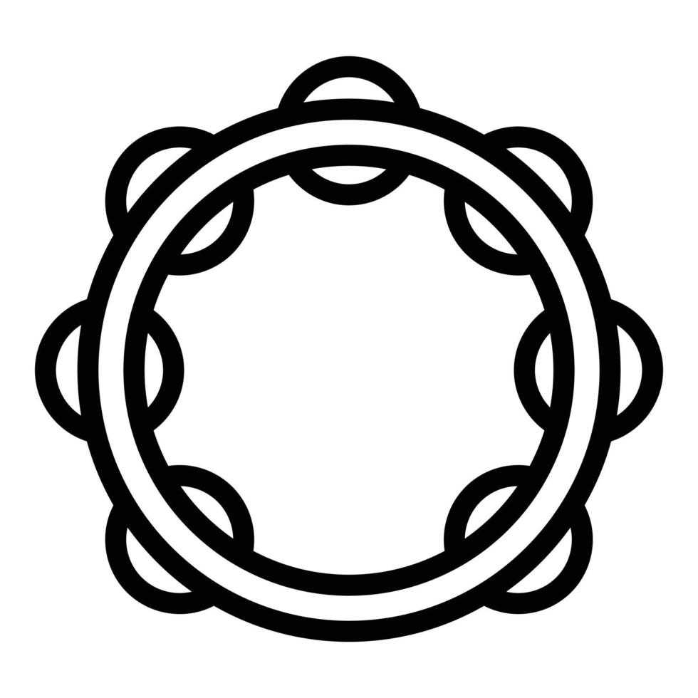 hölzernes Tamburin-Symbol, Umrissstil vektor