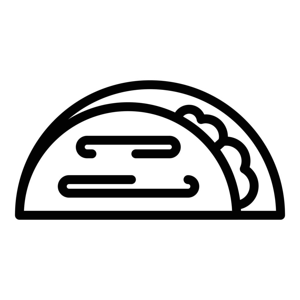 smörgås pita bröd ikon, översikt stil vektor