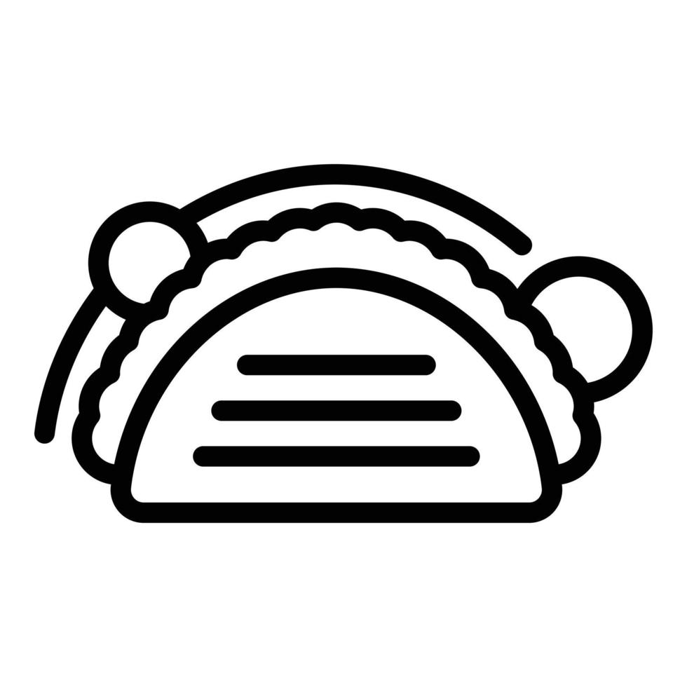 kryddad taco ikon, översikt stil vektor