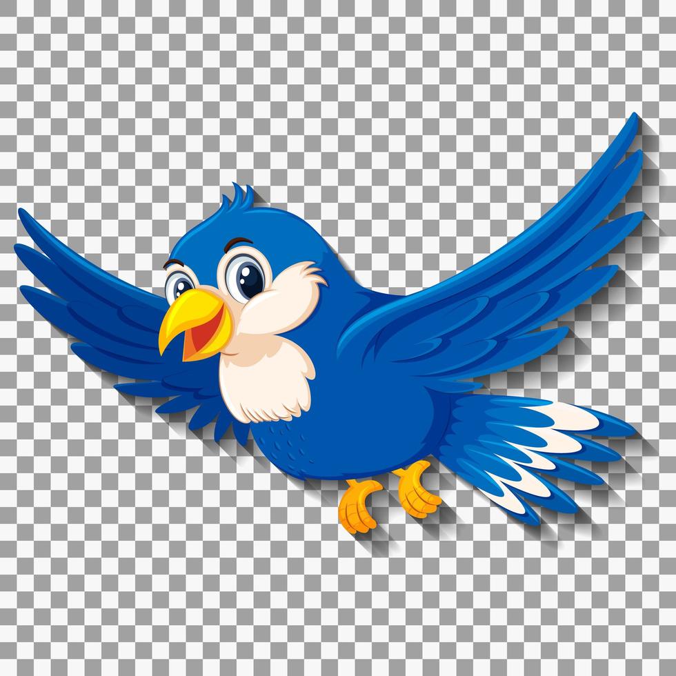 niedliche blaue Vogel-Zeichentrickfigur vektor