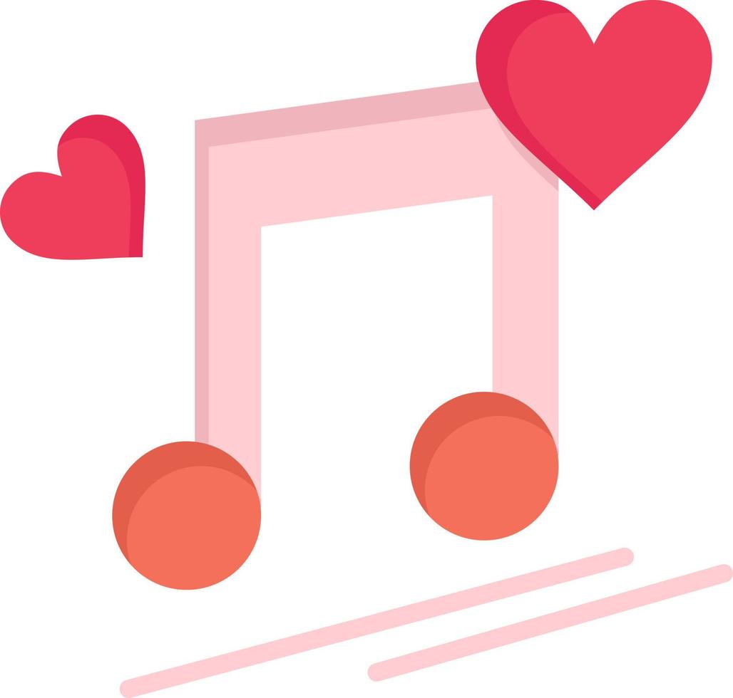musik nod nod text kärlek låt platt Färg ikon vektor ikon baner mall