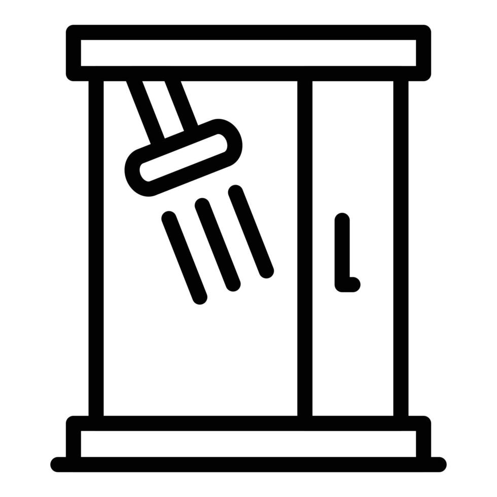 tvättrum stuga ikon, översikt stil vektor