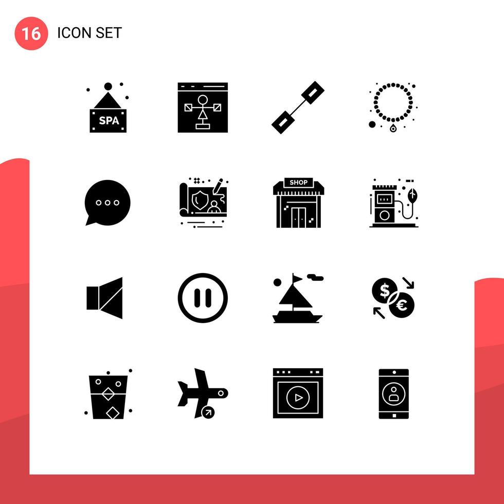 16 kreativ ikoner modern tecken och symboler av kommentar bubbla kedja pärla Smycken redigerbar vektor design element