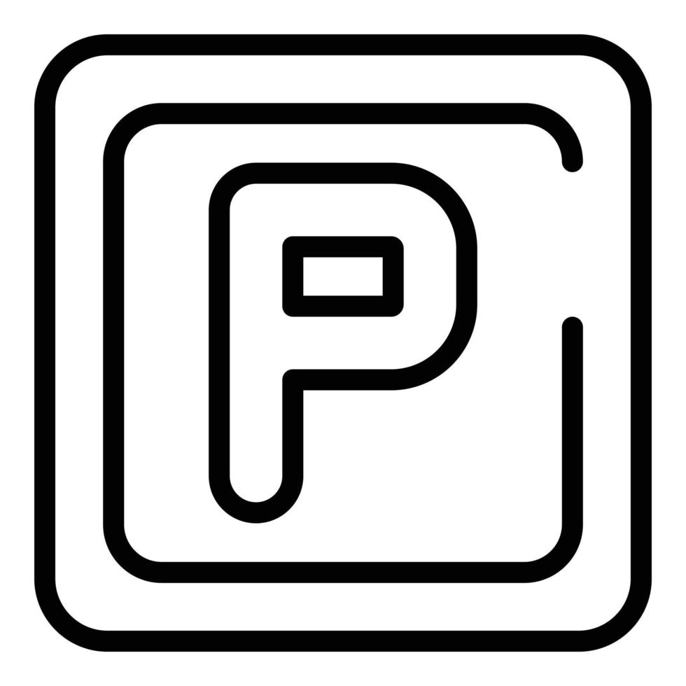 Parkschild-Symbol, Umrissstil vektor