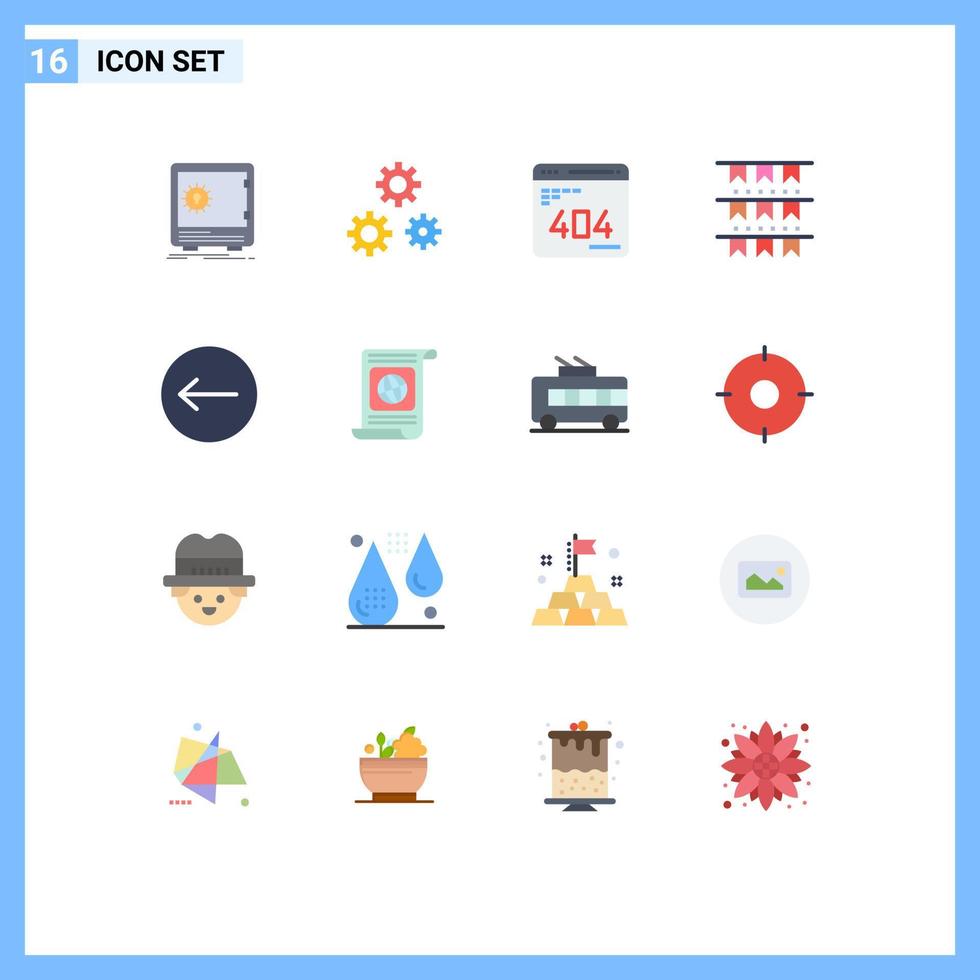 uppsättning av 16 modern ui ikoner symboler tecken för fest buntings service amerikan webb redigerbar packa av kreativ vektor design element