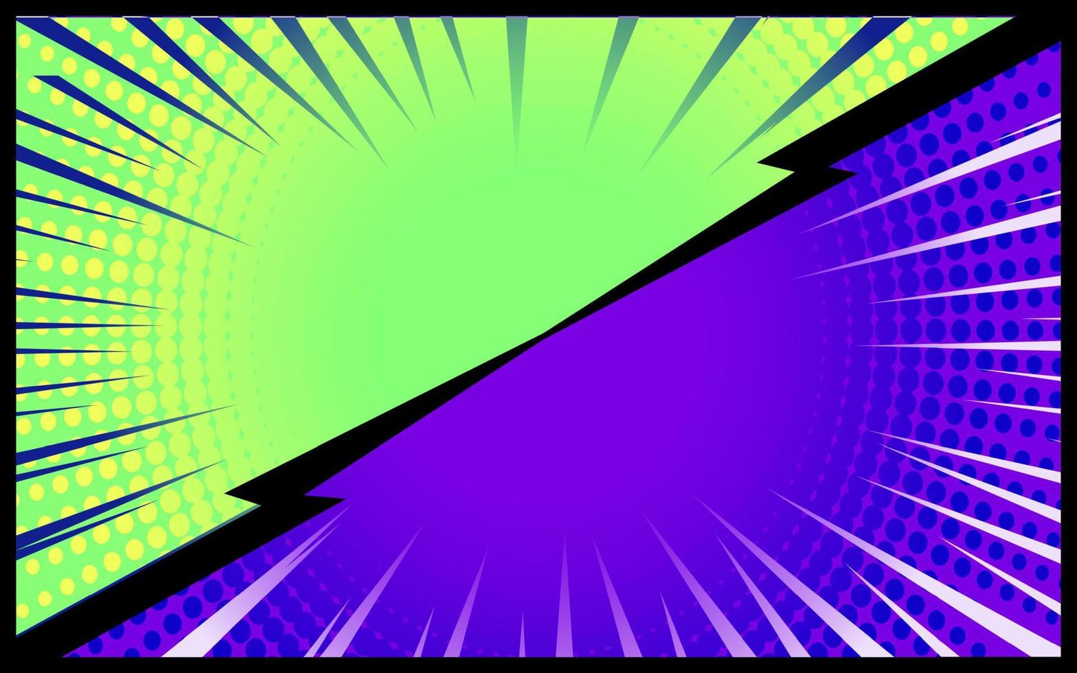 Retro-Vektor des grünen und purpurroten komischen Hintergrundes vektor