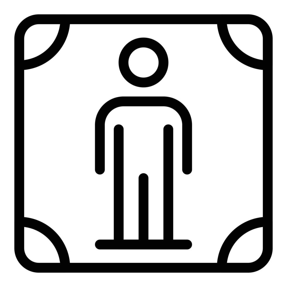 Mann-WC-Schild-Symbol, Umriss-Stil vektor