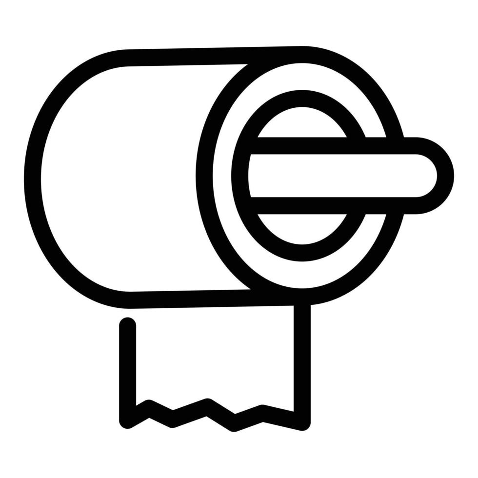toalett vävnad rulla ikon, översikt stil vektor