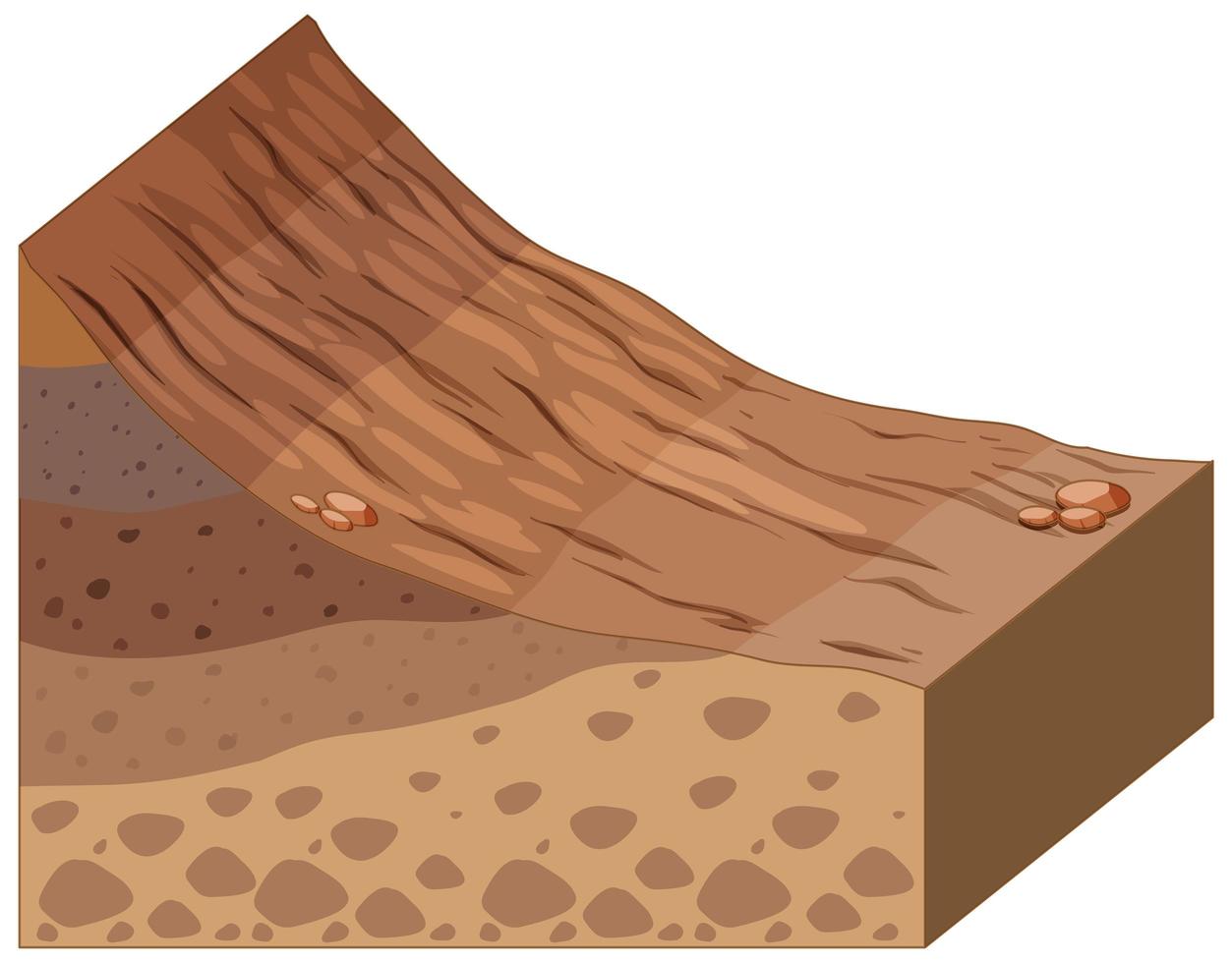 Bodenschichten isoliert auf weißem Hintergrund vektor