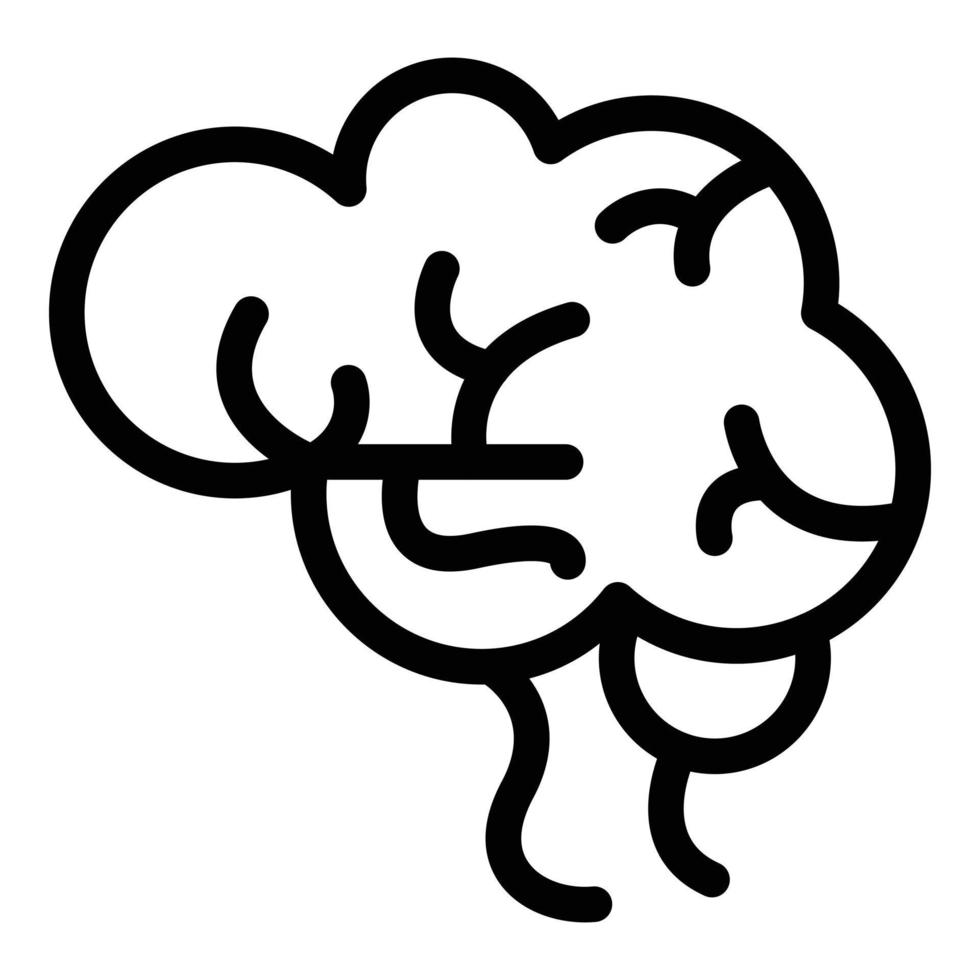 kropp hjärna ikon, översikt stil vektor
