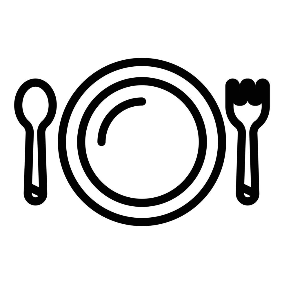 Ebene Gourmet-Mahlzeit-Symbol, Umriss-Stil vektor