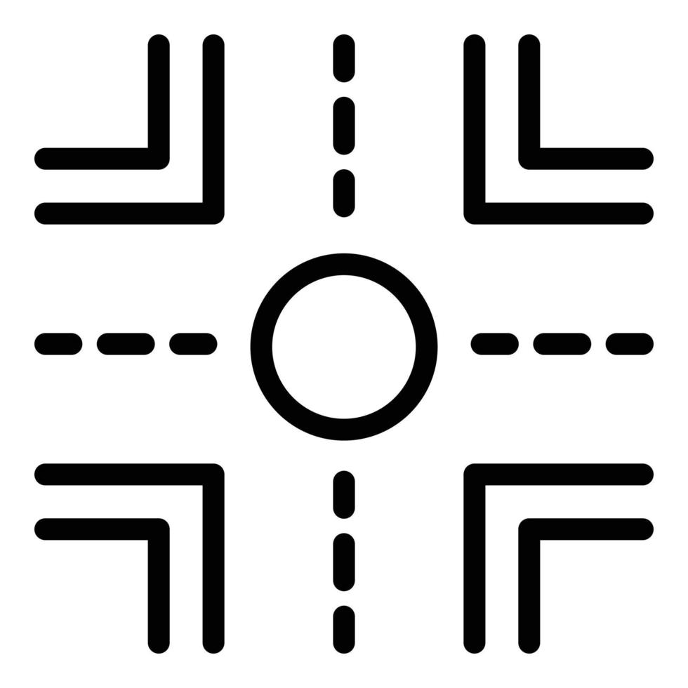 Symbol für Autobahnkreuzung, Umrissstil vektor