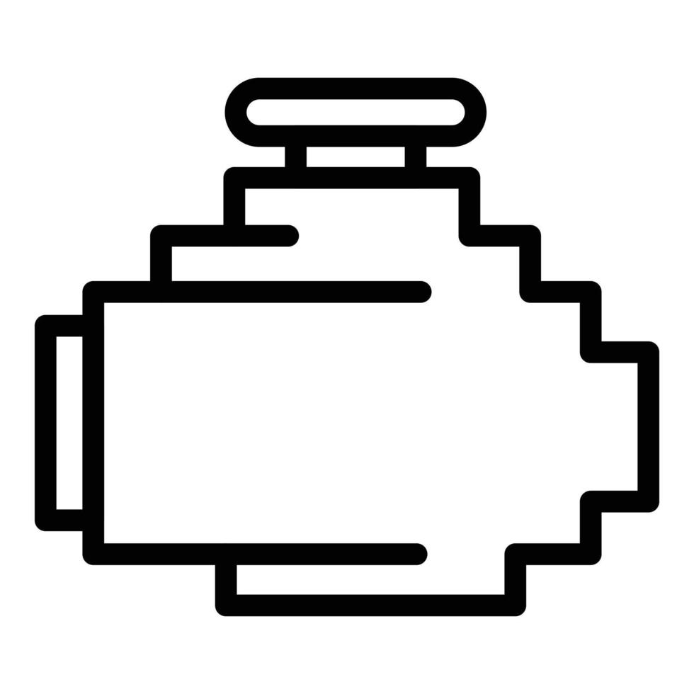 Check-Engine-Dashboard-Symbol, Umrissstil vektor