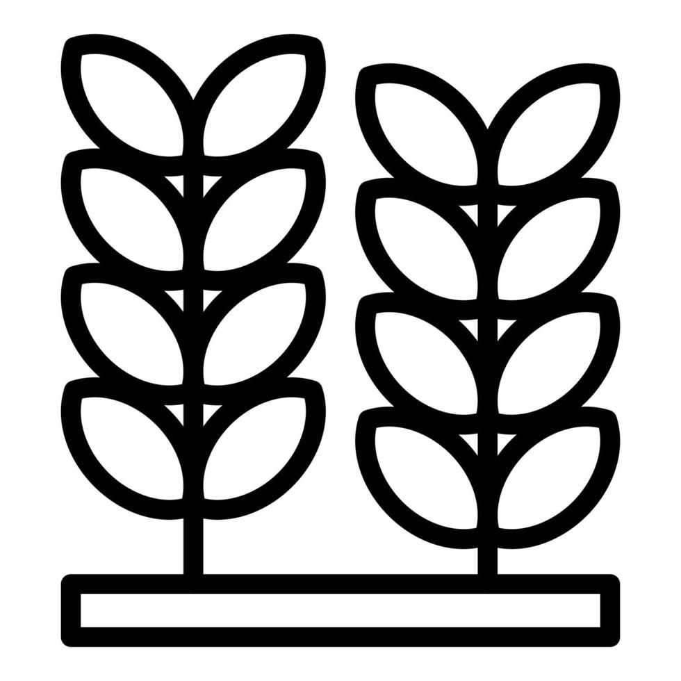 Bio-Weizen-Symbol, Umrissstil vektor