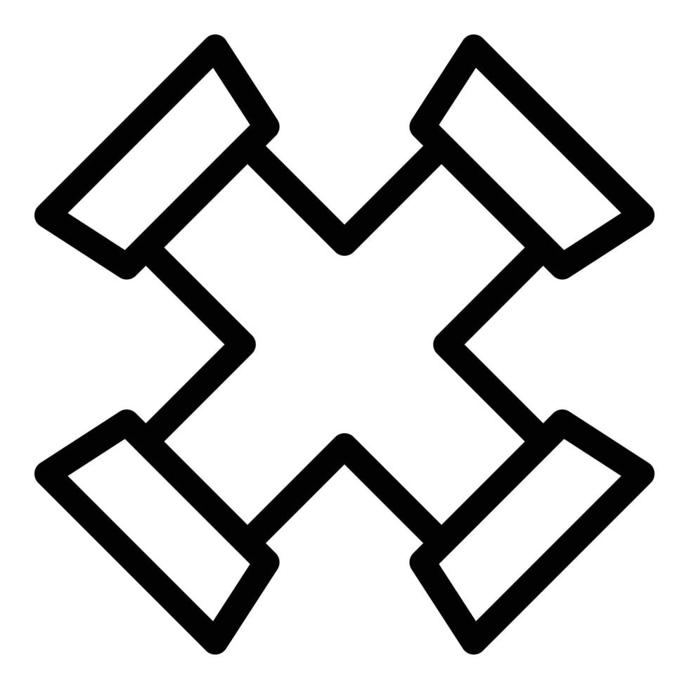 Kupferrohr-Symbol, Umrissstil vektor