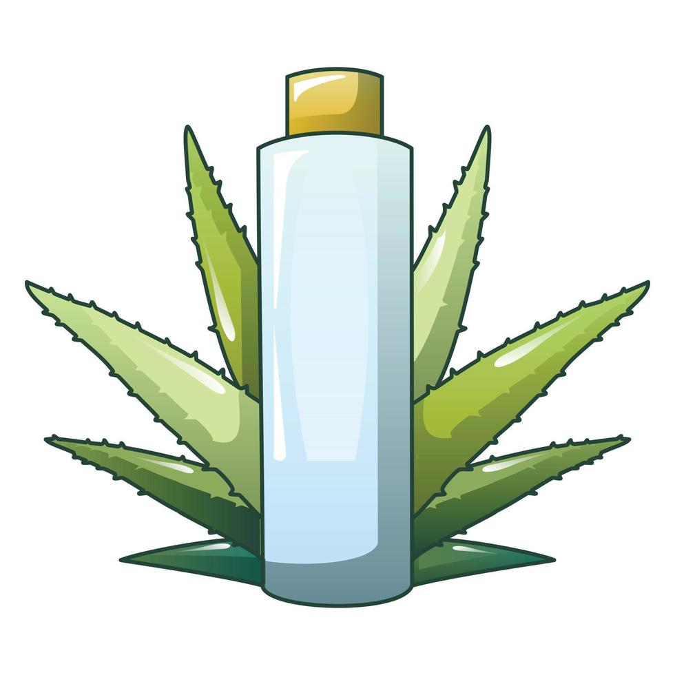 Aloe Vera Plastikflasche Symbol, Cartoon-Stil vektor