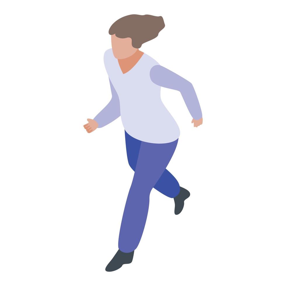 deadline löpning kvinna ikon, isometrisk stil vektor