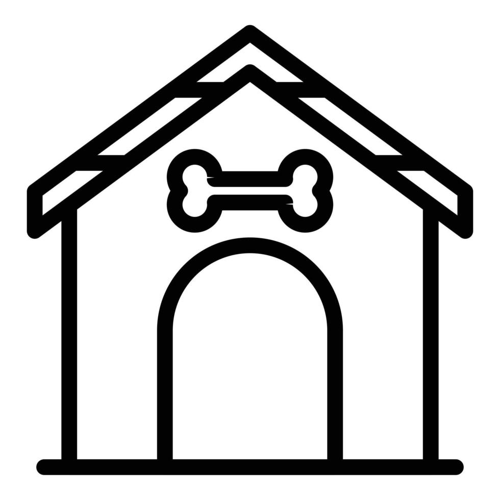 Haushundehütte Symbol Umrissvektor. Haustierhaus vektor