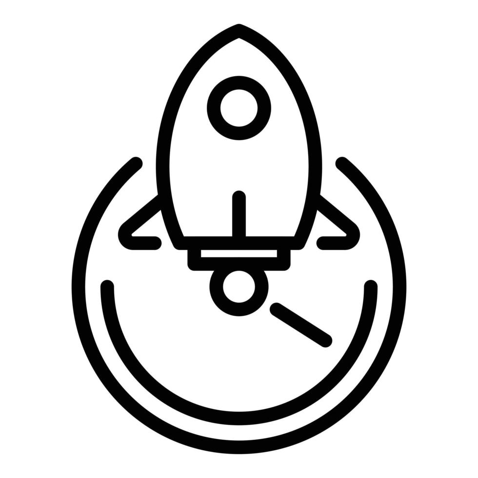 Raketenzeit-Icon-Umrissvektor. Schiffsstart vektor