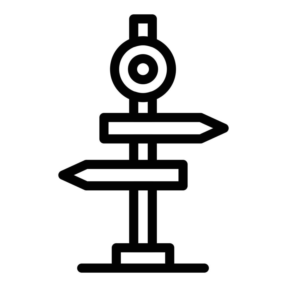 Straßenschild Post Symbol Umriss Vektor. Straßentafel vektor