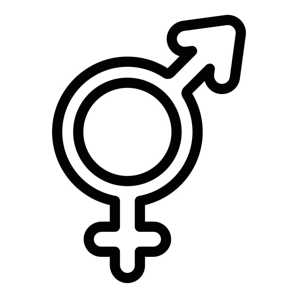 kön identitet kvinna ikon, översikt stil vektor