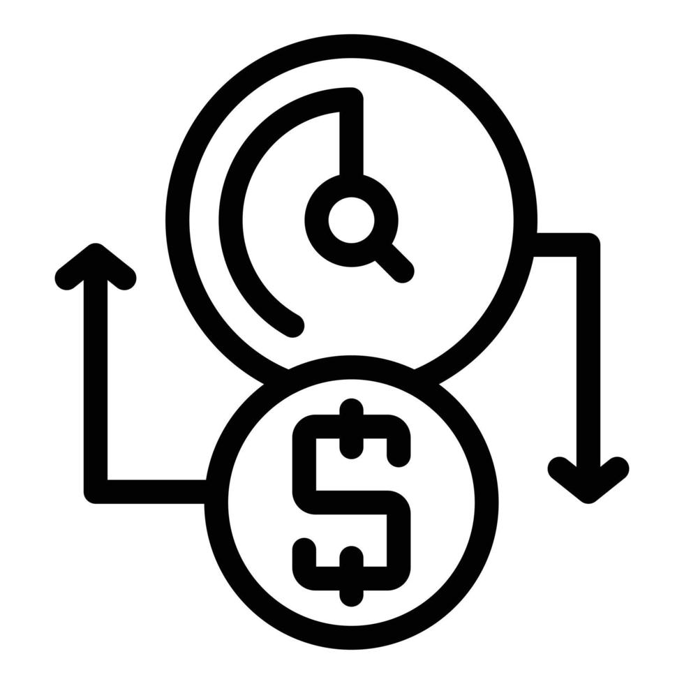 Symbol für Geldgewinn, Umrissstil vektor