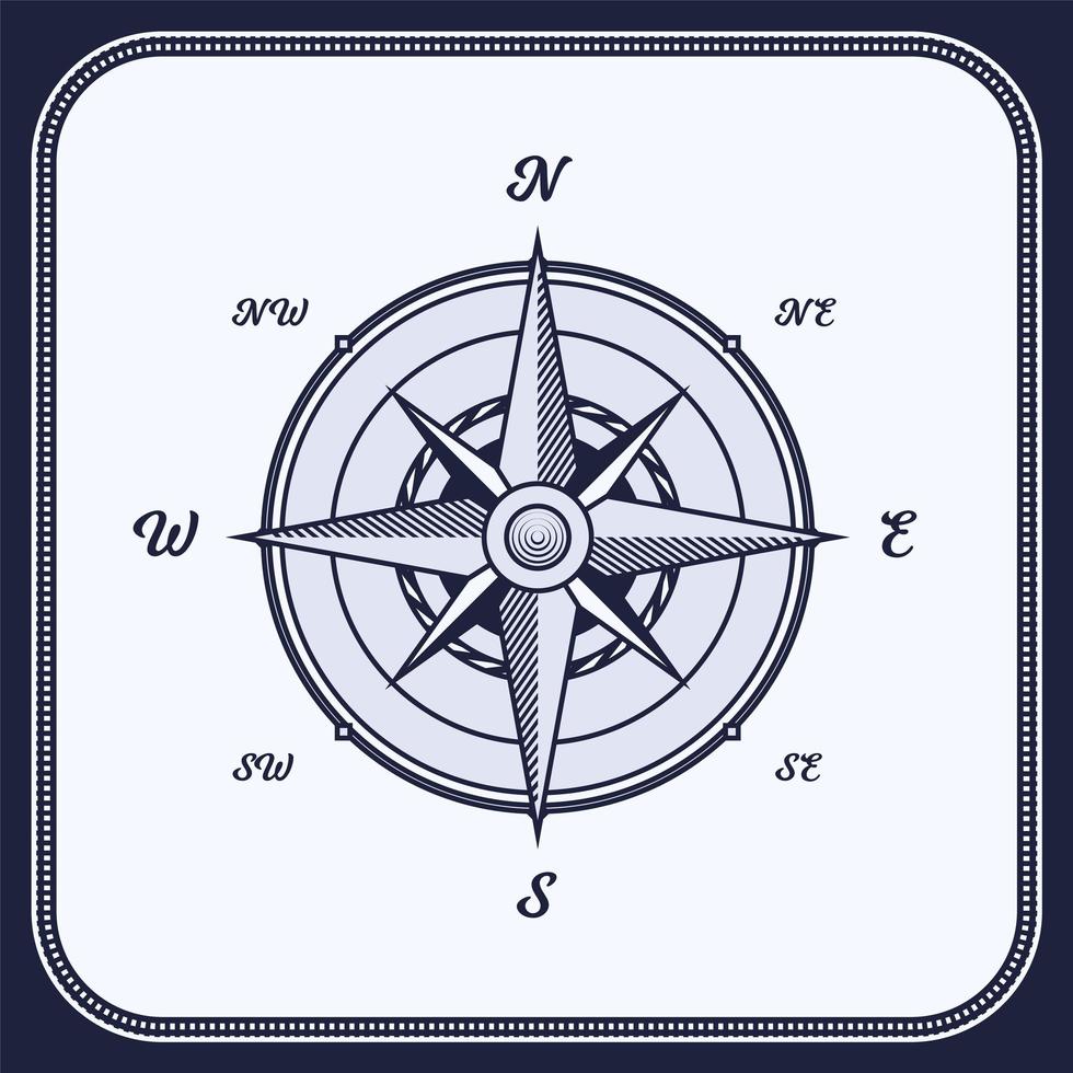 Vintage Kompass, Windrose vektor