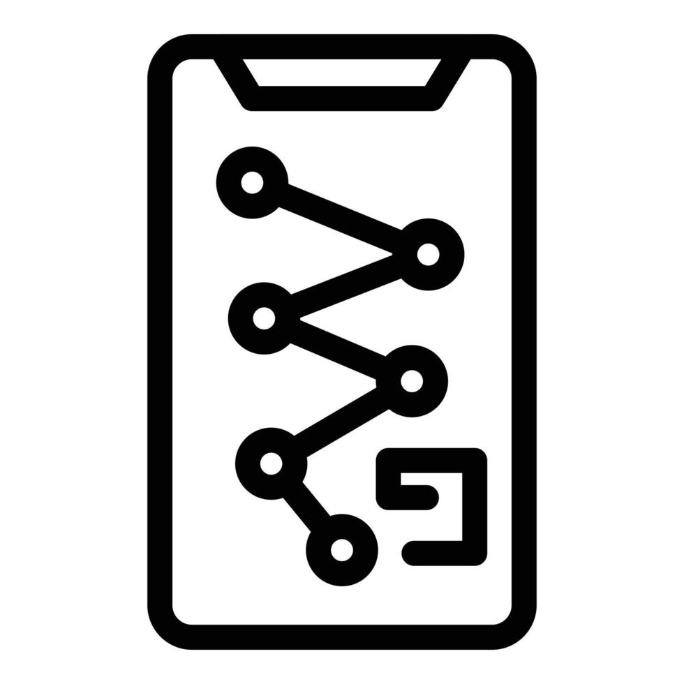 Läufer-Smartphone-App-Symbol, Umrissstil vektor