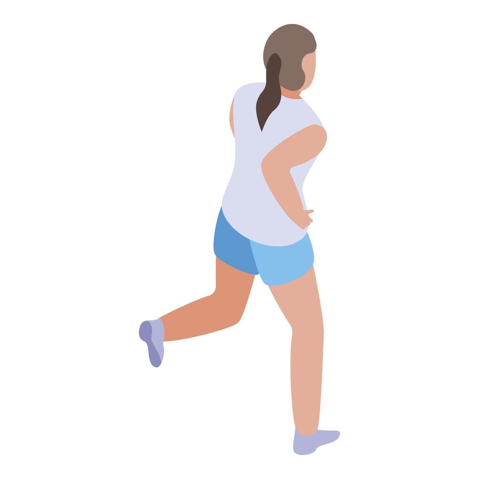 kvinna morgon- löpning ikon, isometrisk stil vektor