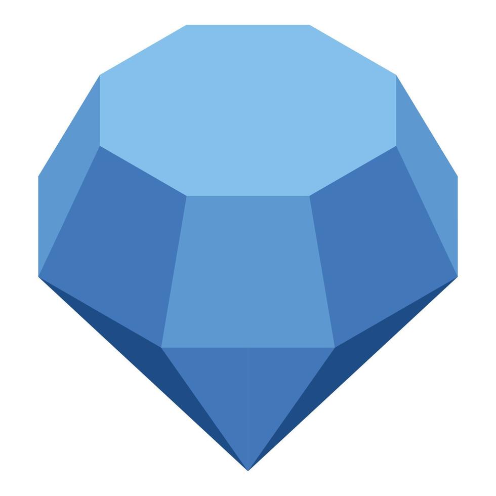 blå diamant ikon, isometrisk stil vektor