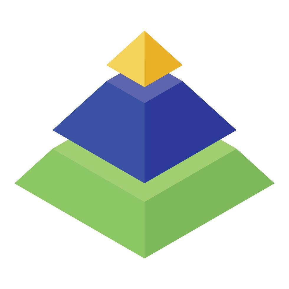 Broker-Pyramide-Symbol, isometrischer Stil vektor