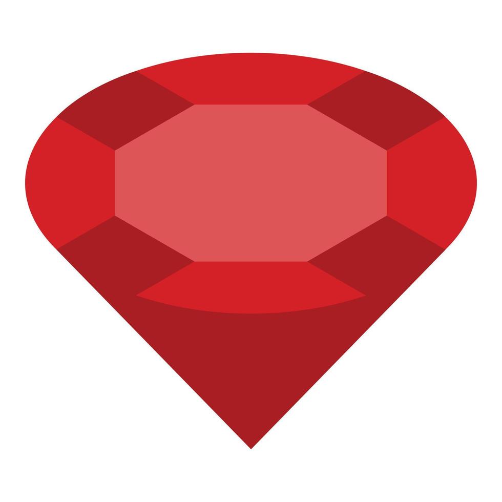 reines rotes Rubin-Symbol, isometrischer Stil vektor
