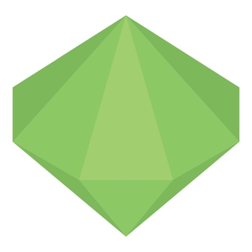 grünes Smaragd-Symbol, isometrischer Stil vektor