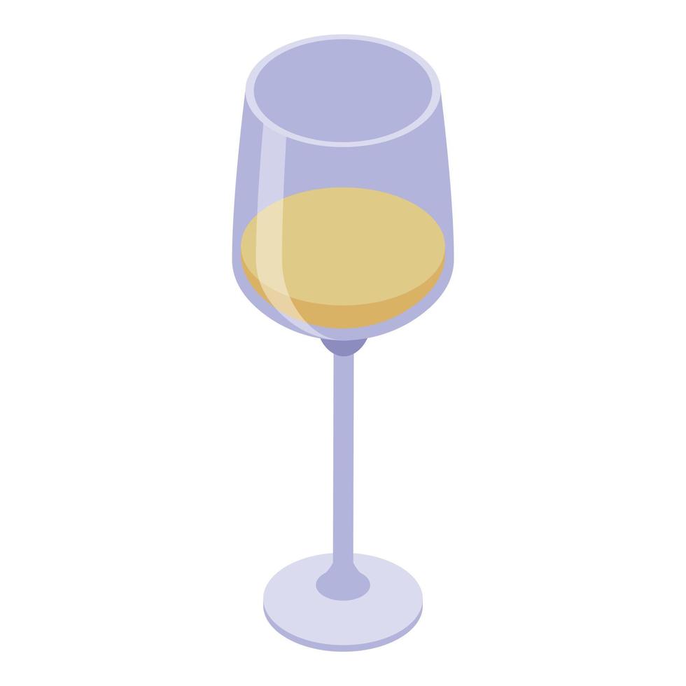 halbes Weißweinglas-Symbol, isometrischer Stil vektor