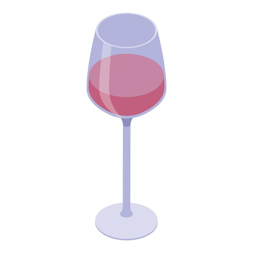 gammal vin glas ikon, isometrisk stil vektor