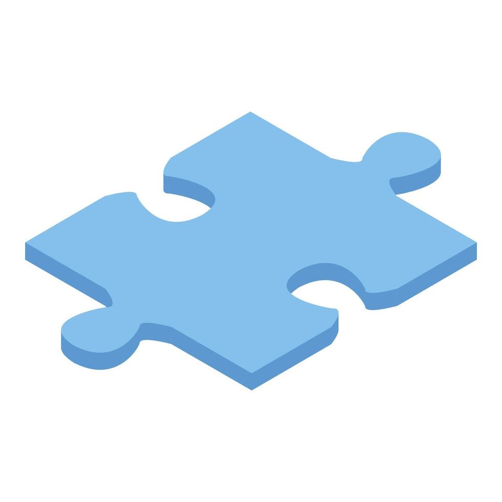 himmelblaues Puzzle-Symbol, isometrischer Stil vektor