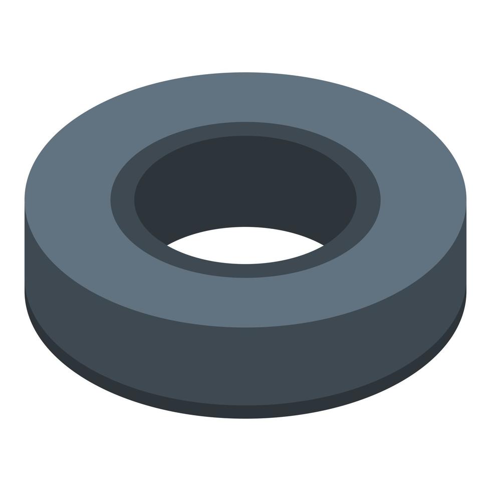 cirkel svart oliv ikon, isometrisk stil vektor