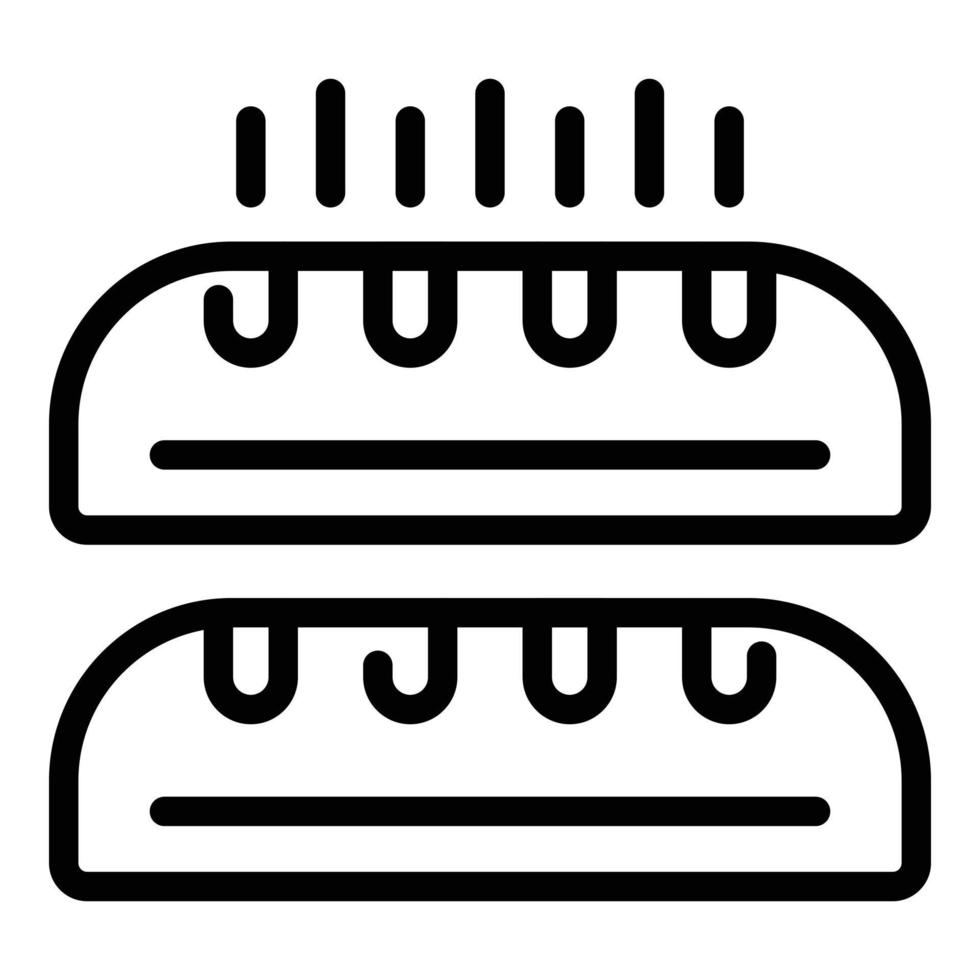 franska bröd ikon översikt vektor. baguette limpa vektor