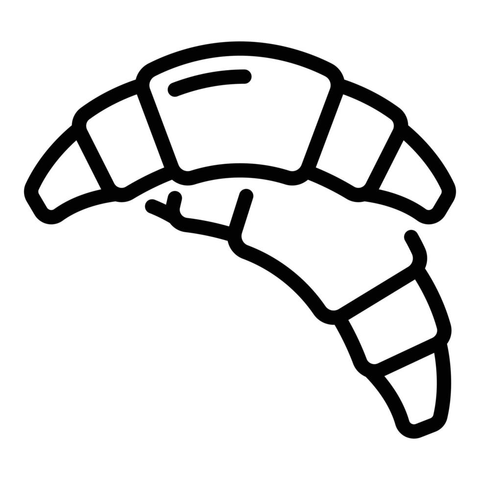 Croissant-Symbol Umrissvektor. Brot Frühstück vektor